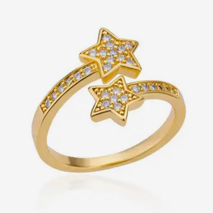 Adjustable Crystal Star Ring